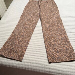 Leopard Print Wide-Leg Pants